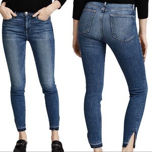 FRAME Le High Skinny Side Slit Released Hem Stretch Denim Jeans Ferdinand Wash